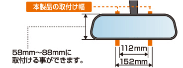 本製品の取付幅