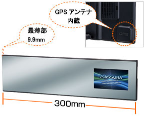 GPSアンテナ内蔵でスッキリデザイン