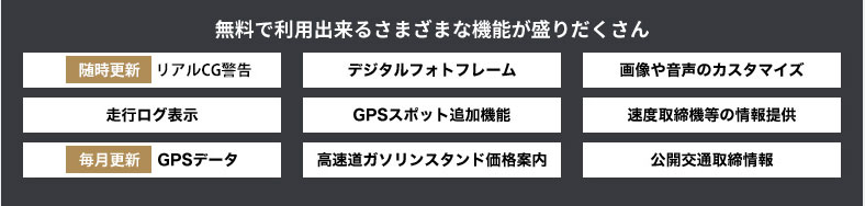 無料で利用できる機能