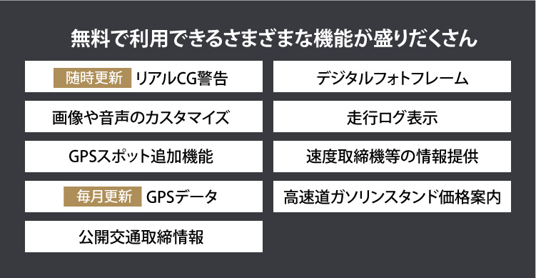 無料で利用できるさまざまな機能があります。